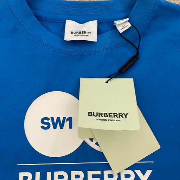 Burberry NWT boy’s size 10 montage print canvas blue cotton tee shirt. - Picture 5 of 6